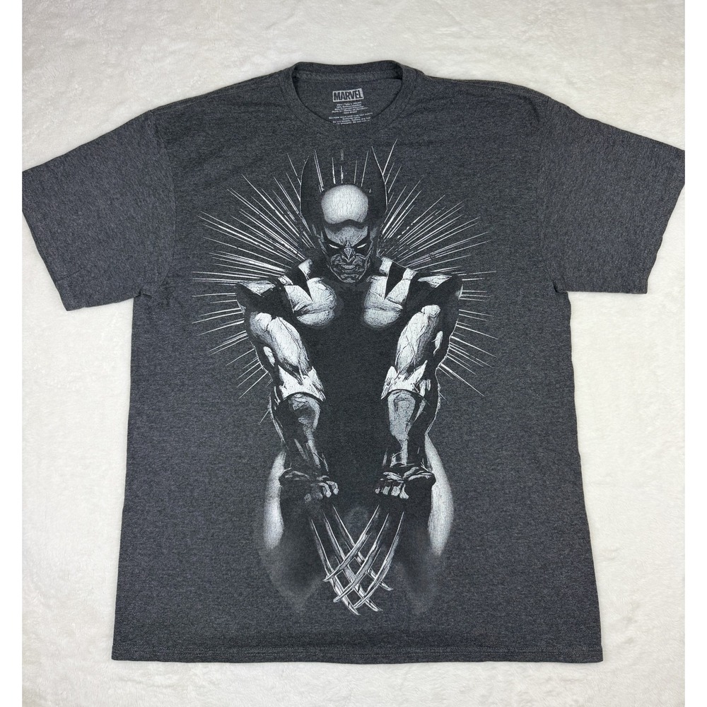 Marvel Wolverine Mens Large Gray Heather Graphic Short Sleeve T-Shirt